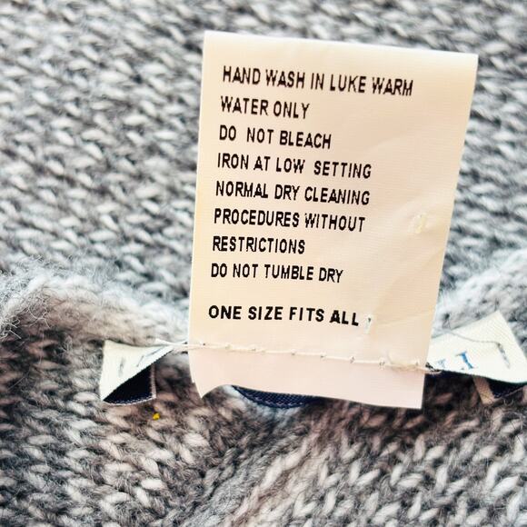 Fratelli Talli Italy Wool Alpaca Blend Gray Knit Cape Poncho One Size Lagenlook - Picture 7 of 9